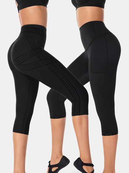 PowerBand Resistance Capri Leggings (Reversible Wear) | Mova Studio