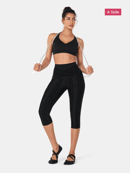 PowerBand Resistance Capri Leggings (Reversible Wear) | Mova Studio