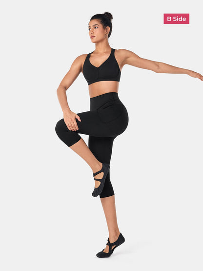 PowerBand Resistance Capri Leggings (Reversible Wear) | Mova Studio