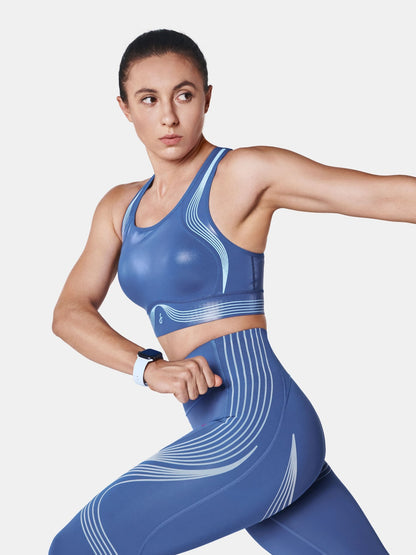 Body Sculpt Glossy Leather Sports Bra | Mova Studio