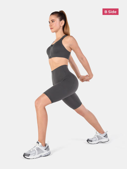 PowerBand Resistance 9" Biker Shorts (Reversible Wear) | Mova Studio