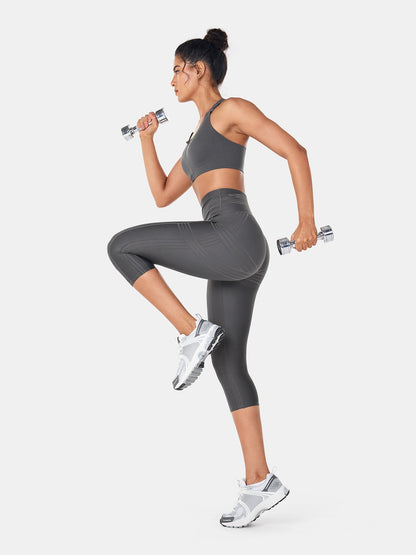 PowerBand Resistance Capri Leggings (Reversible Wear) | Mova Studio