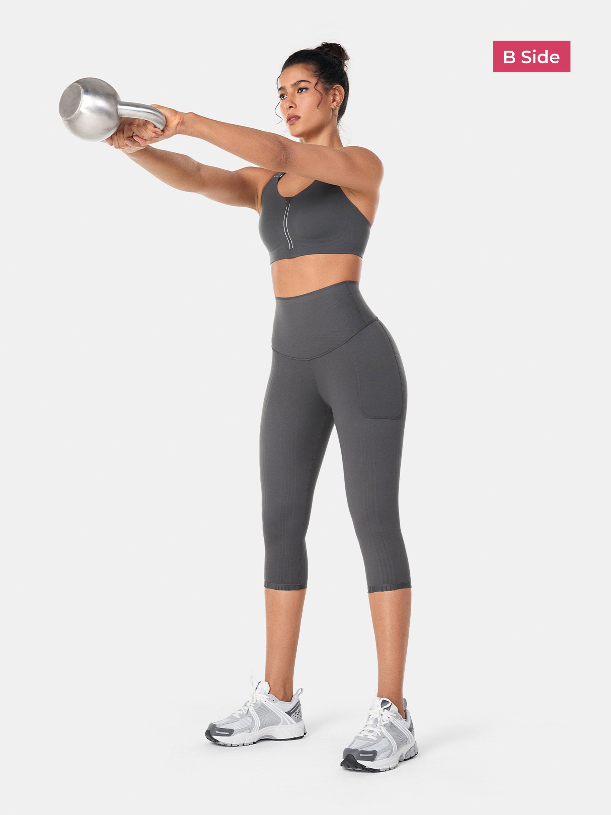 PowerBand Resistance Capri Leggings (Reversible Wear) | Mova Studio