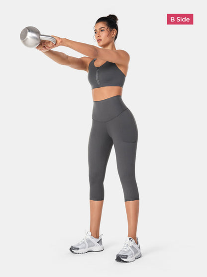 PowerBand Resistance Capri Leggings (Reversible Wear) | Mova Studio