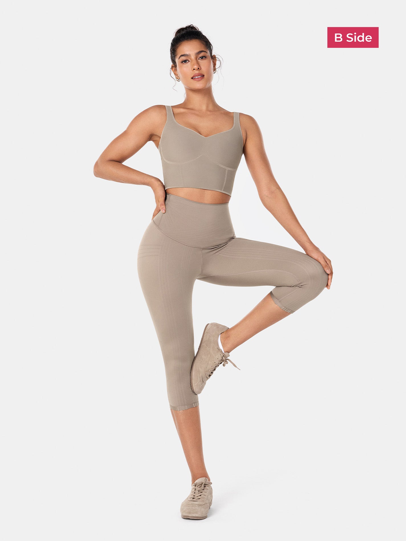 PowerBand Resistance Capri Leggings (Reversible Wear) | Mova Studio
